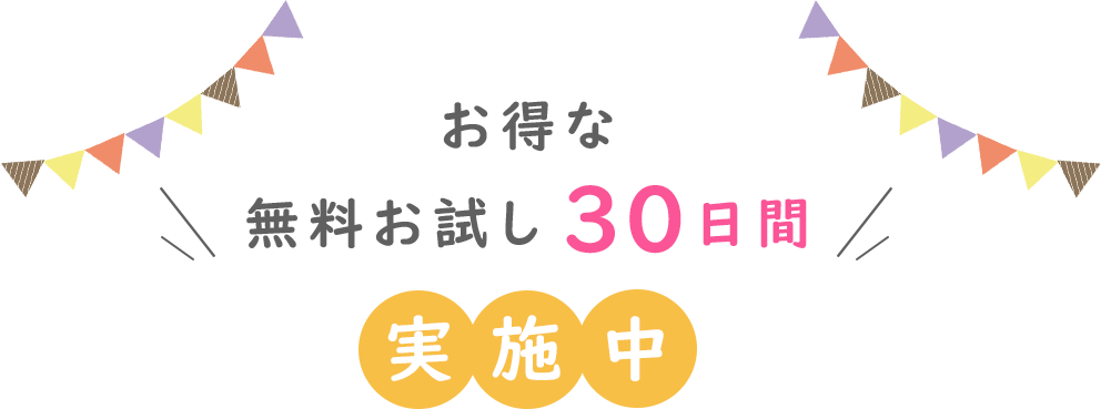 お得な無料お試し30日間実施中